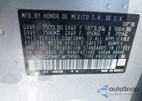 2018 Honda Fit Ex z USA, uszkodzony, nr VIN 3HGGK5H87JM734585